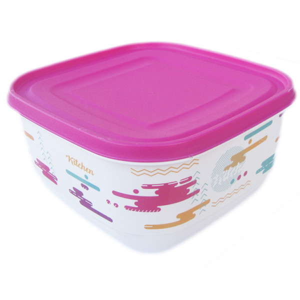 Фото - Емкость для хранения UCSAN PLASTIC TRENDY 3.6 л біла с рисунком в ассортименте (902001)