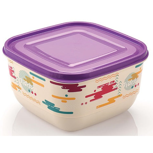 Фото - Емкость для хранения UCSAN PLASTIC TRENDY 3.6 л біла с рисунком в ассортименте (902001)