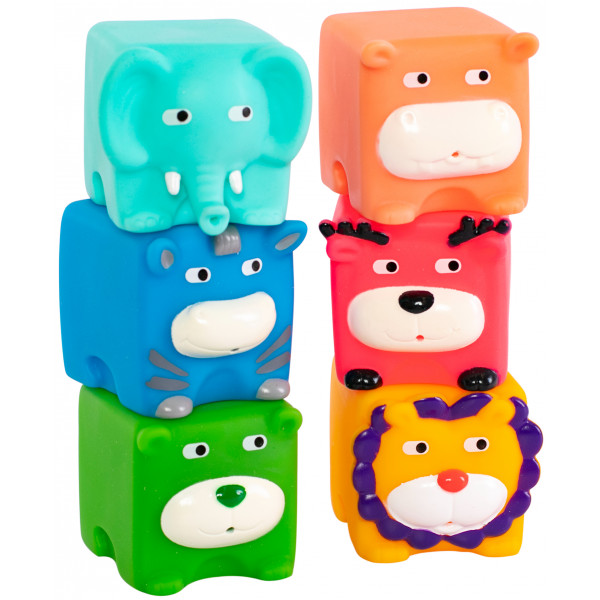 Фото - Іграшка для ванної Baby Team Набір "Звірята-кубики", 6 шт (9050_набір_з_слоником)