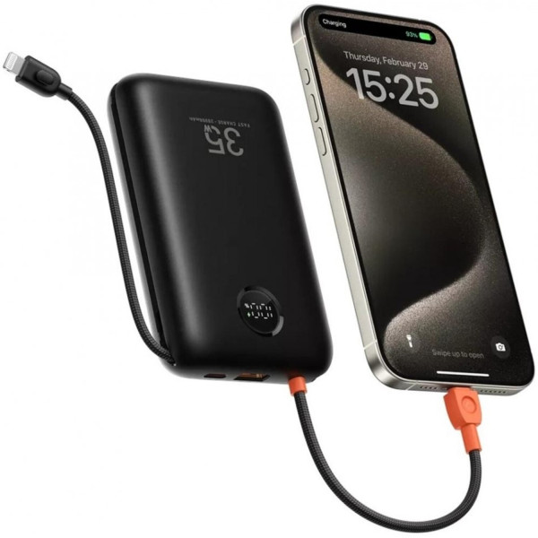 Фото - Батарея мобильная Veger K3 Built-in Cables PD 35W 30000mAh Black W3018 (6977525750137)