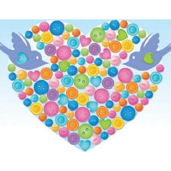 Фото - Алмазний живопис Sequin Art Button Сердечко (SA1527)