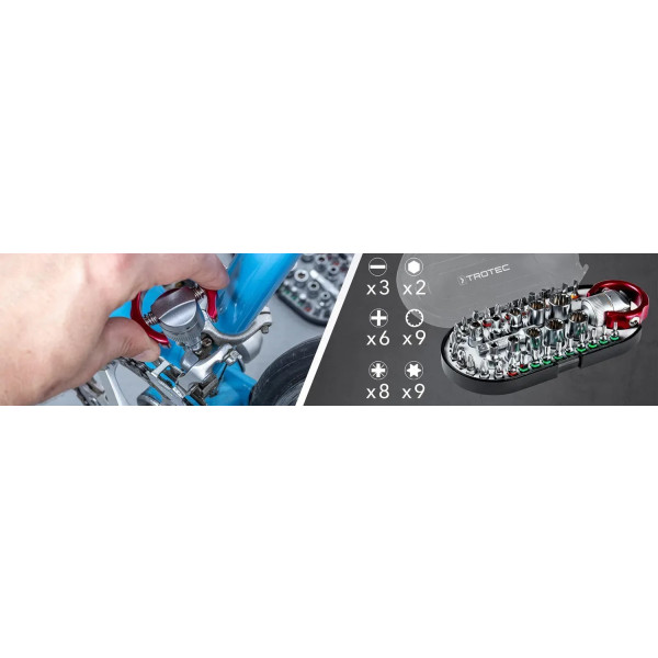 Фото - Викрутка зі змінними бітами Trotec 40 шт. Bit and Socket Wrench Set (6200001005)