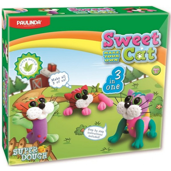 Фото - Маса для ліплення Paulinda Super Dough Кошенята 3 в 1 (PL-081556)