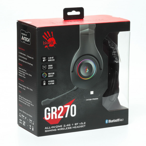 Фото - Уценка - Гарнитура беспроводная игровая Bloody GR270 Black
