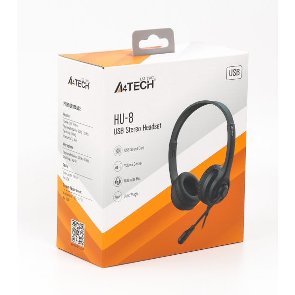 Фото - Гарнитура проводная A4tech HU-8 (Black)