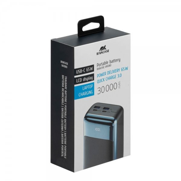 Фото - Батарея мобильная RIVACASE 30000 mAh 65W Black (RIVAPOWER VA1080 (Black))