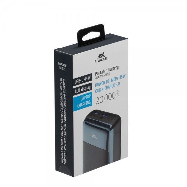 Фото - Уцінка - Батарея мобільна RIVACASE 20000 mAh 45W Black (RIVAPOWER VA1075 (Black))