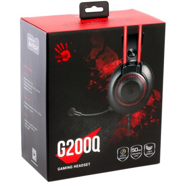Фото - Гарнитура проводная игровая Bloody G200Q (Black+Red)