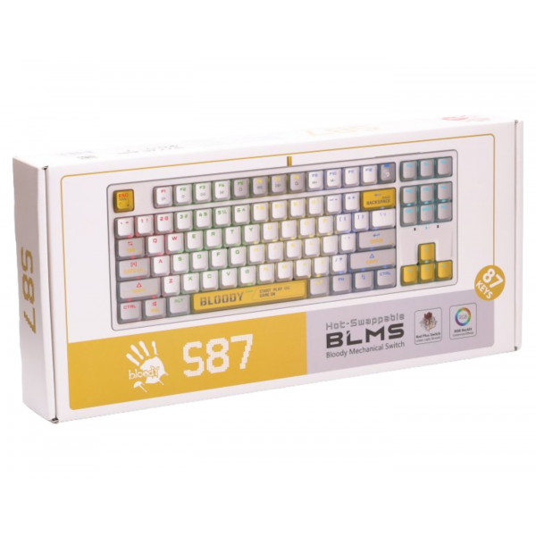 Фото - Клавиатура проводная игровая Bloody S87 (Energy White)