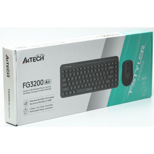 Фото - Клавіатура + миша бездротова A4tech Fstyler FG3200 Air Grey