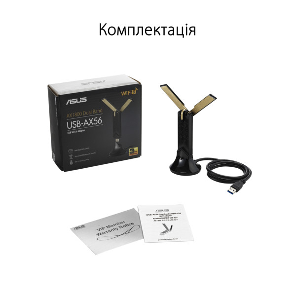 Фото - USB-адаптер мережі WiFi Asus USB-AX56 подовжувач-підставка