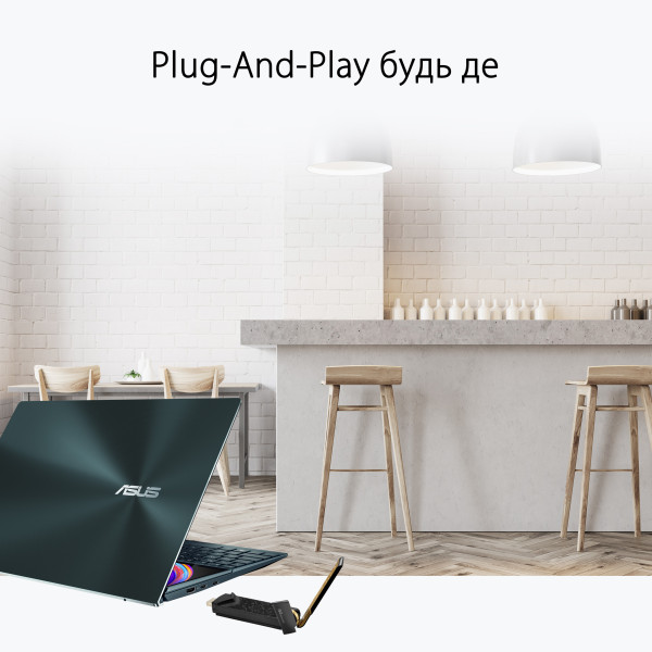 Фото - USB-адаптер мережі WiFi Asus USB-AX56 подовжувач-підставка