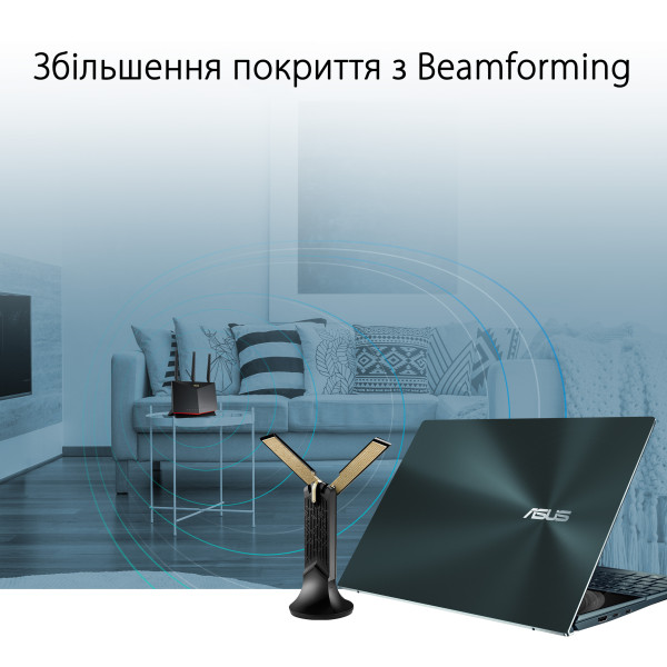 Фото - USB-адаптер мережі WiFi Asus USB-AX56 подовжувач-підставка