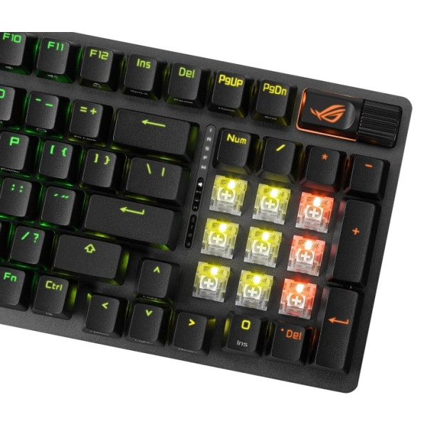 Фото - Клавіатура бездротова ігрова Asus ROG Strix Scope II, 96key, NX Snow, USB-A/WL/BT, EN/UK, RGB Black (90MP037A-BKMA00)