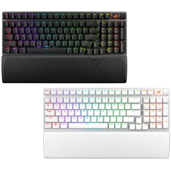 Фото - Клавіатура бездротова ігрова Asus ROG Strix Scope II, 96key, NX Snow, USB-A/WL/BT, EN/UK, RGB Black (90MP037A-BKMA00)
