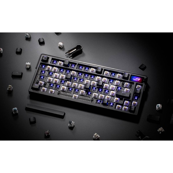 Фото - Клавіатура бездротова ігрова Asus ROG Azoth Extreme NX Snow Eng Wireless/Bluetooth/USB Black (90MP03MA-BKUA01)