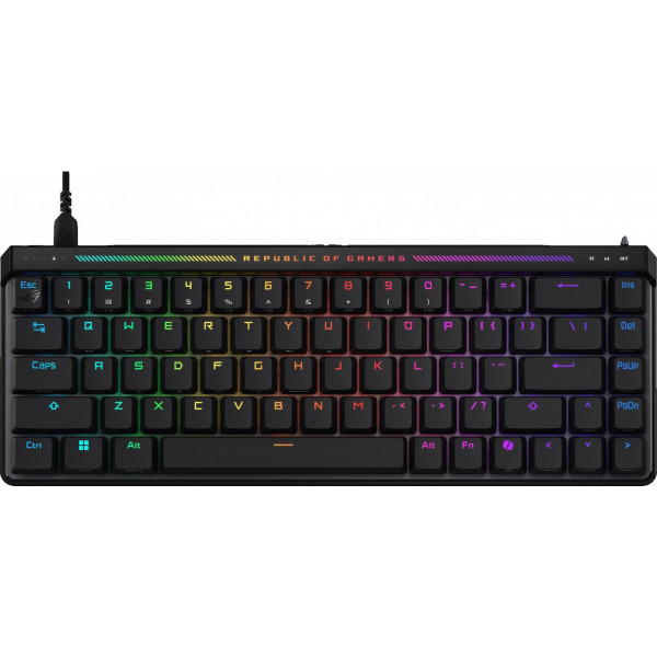 Фото - Клавіатура дротова ігрова Asus ROG Falchion Ace HFX, 68key, HFX Magnetic Switches, USB-A, EN, RGB, Black (90MP03VE-BKUA20)