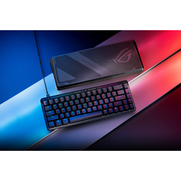 Фото - Клавіатура дротова ігрова Asus ROG Falchion Ace HFX, 68key, HFX Magnetic Switches, USB-A, EN, RGB, Black (90MP03VE-BKUA20)