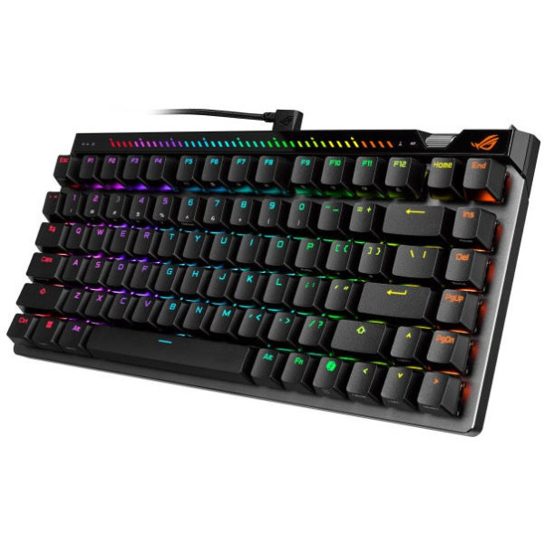 Фото - Клавіатура дротова ігрова Asus ROG Falchion Ace 75 HE, 83key, HFX  V2 Magnetic Switches, USB-A, EN, RGB Black (90MP047H-BKUA20)