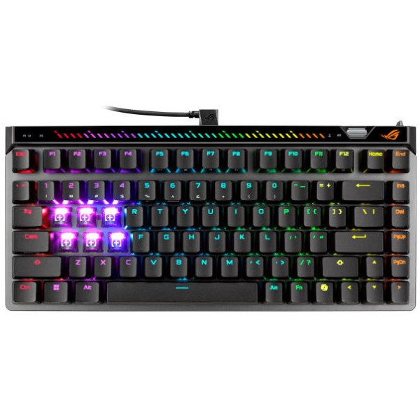 Фото - Клавіатура дротова ігрова Asus ROG Falchion Ace 75 HE, 83key, HFX  V2 Magnetic Switches, USB-A, EN, RGB Black (90MP047H-BKUA20)