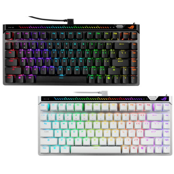 Фото - Клавіатура дротова ігрова Asus ROG Falchion Ace 75 HE, 83key, HFX  V2 Magnetic Switches, USB-A, EN, RGB Black (90MP047H-BKUA20)