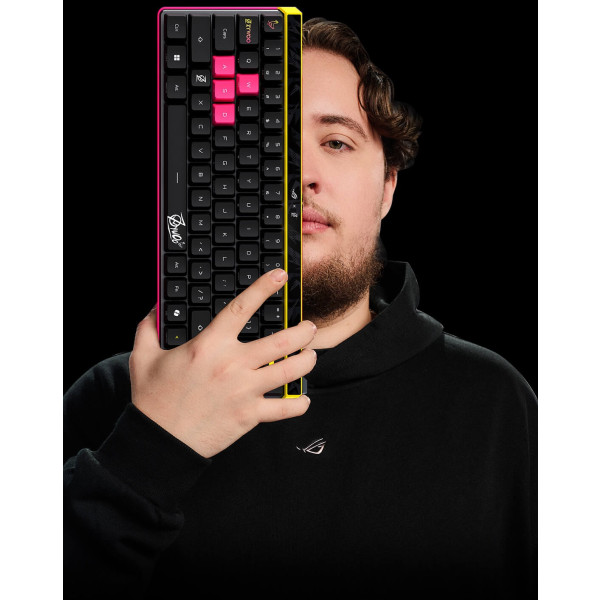 Фото - Клавіатура дротова ігрова Asus ROG Falchion Ace HFX 68key HFX Magnetic Switches USB-A EN RGB, ZywOo Ed. (90MP04KE-BKUA20)