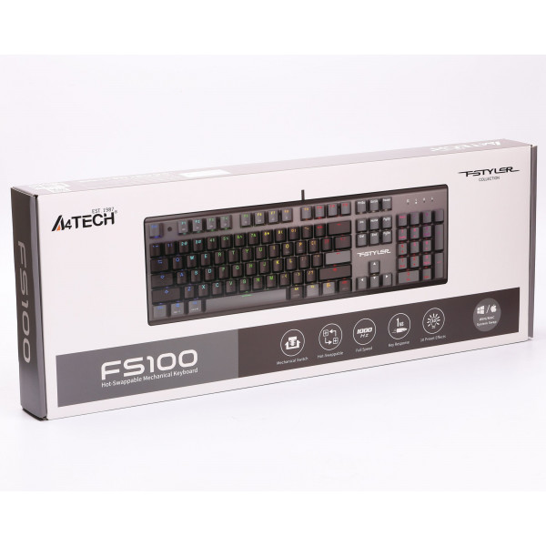 Фото - Клавіатура дротова ігрова A4tech FS100 (Stone Black)