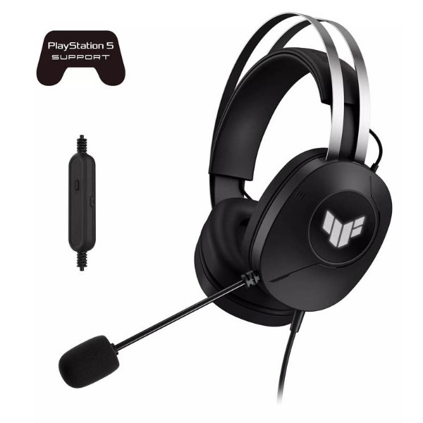 Фото - Гарнітура дротова ігрова Asus TUF Gaming H1 GEN II, USB-A Black (90YH044B-BHUA00)