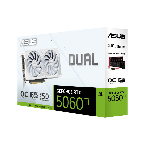 Фото - Відеокарта Asus GeForce RTX 5060 TI 16GB GDDR7 OC DUAL-RTX5060TI-O16G-WHITE