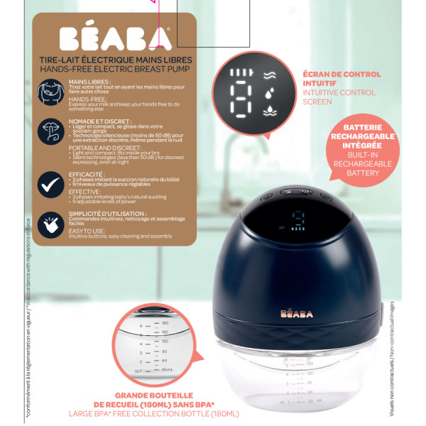 Фото - Електричний молоковідсмоктувач Beaba Hands-Free, синій (911735)