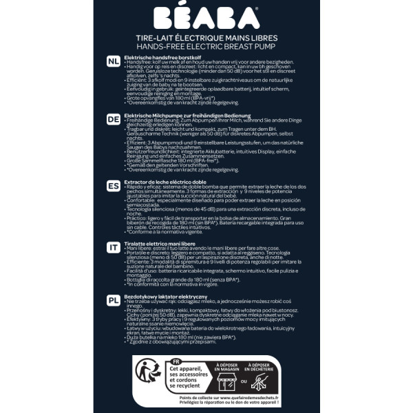 Фото - Електричний молоковідсмоктувач Beaba Hands-Free, синій (911735)