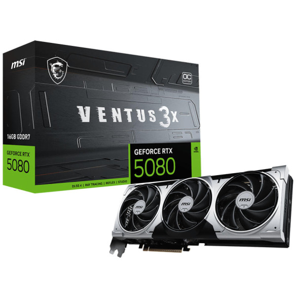 Фото - Відеокарта MSI GeForce RTX 5080 16GB GDDR7 VENTUS 3X OC PLUS