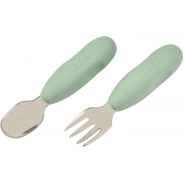 Фото - Набір дитячих столових приборів для малюка Beaba 10+ Olive (913580)
