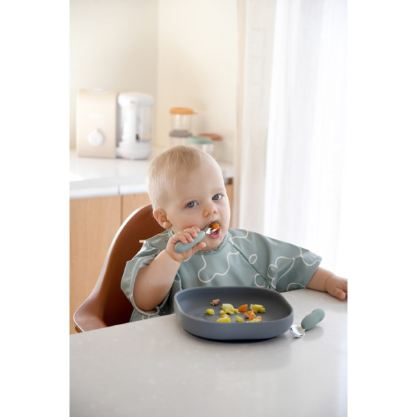 Фото - Набір дитячих столових приборів для малюка Beaba 10+ Olive (913580)
