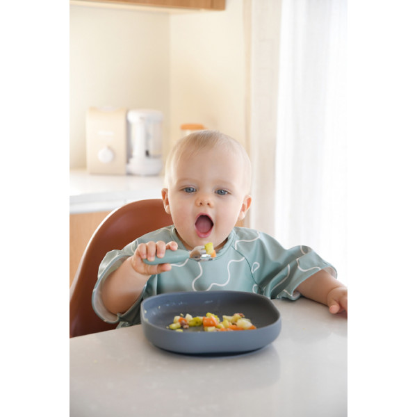 Фото - Набір дитячих столових приборів для малюка Beaba 10+ Olive (913580)