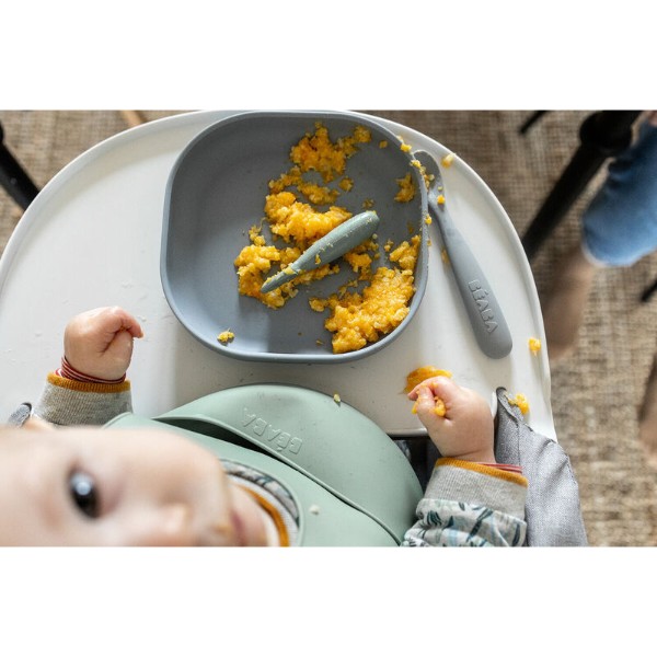 Фото - Тарілка для малюка Beaba 600 мл сірий (913609)