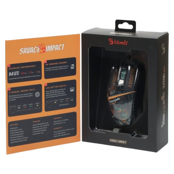 Фото - Миша дротова ігрова Bloody W63 Max (Renegade Midnight)