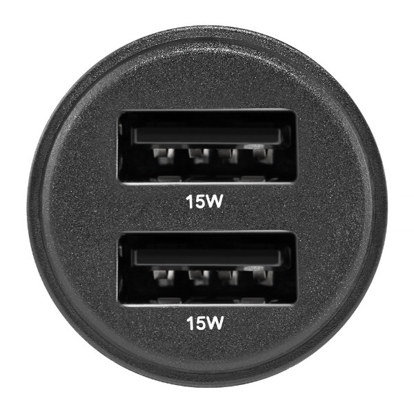 Фото - Автомобільний зарядний пристрій Brevia ePower DualDrive 15W 2xUSB-A, transparent black (47015DUB)
