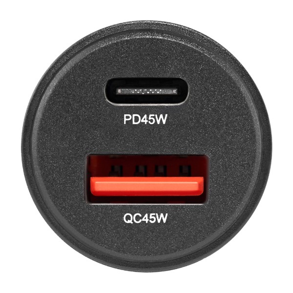 Фото - Автомобильное зарядное устройство Brevia ePower DualCharge 45W 1xUSB-C+1xUSB-A, Transparent Black (46145CAB)