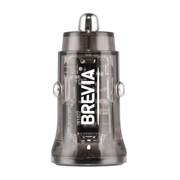 Фото - Автомобильное зарядное устройство Brevia ePower DualCharge 45W 1xUSB-C+1xUSB-A, Transparent Black (46145CAB)