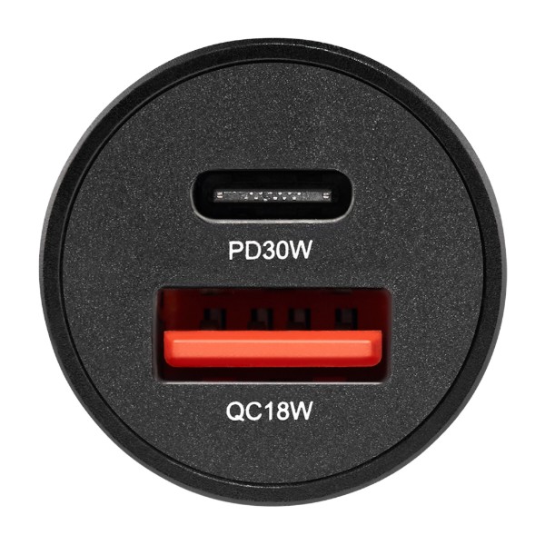 Фото - Автомобильное зарядное устройство Brevia ePower DualMetal 48W 1xUSB-C+1xUSB-A, Black (46248CAB)