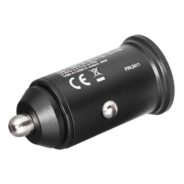 Фото - Автомобильное зарядное устройство Brevia ePower DualMetal 48W 1xUSB-C+1xUSB-A, Black (46248CAB)
