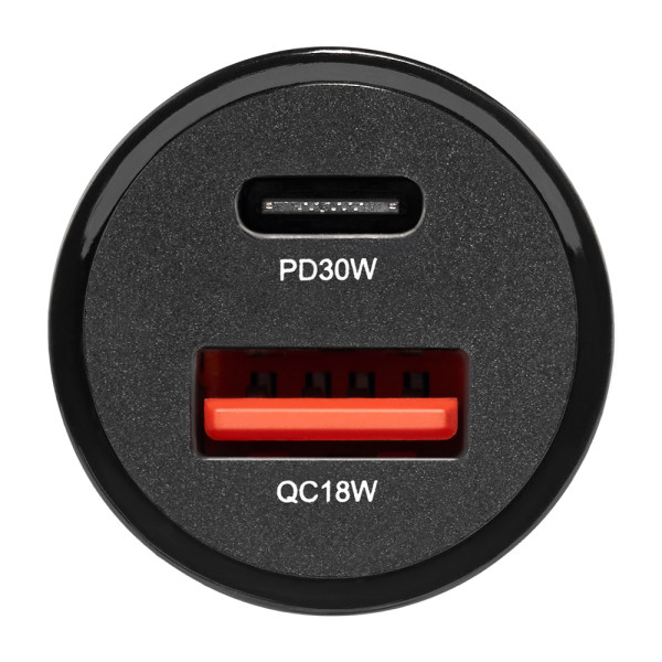 Фото - Автомобільний зарядний пристрій Brevia ePower DualCharge 30W 1xUSB-C+1xUSB-A, Black (46430CAB)