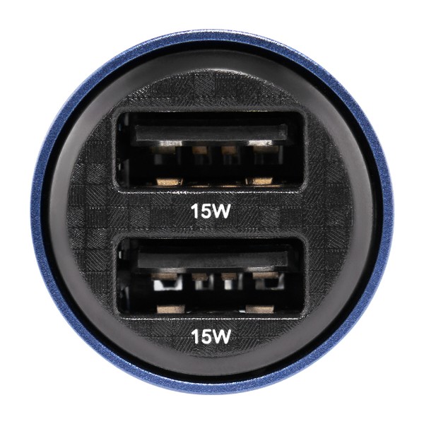 Фото - Автомобільний зарядний пристрій Brevia ePower DualDrive 15W 2xUSB-A, Transparent Blue (46515DUBL)