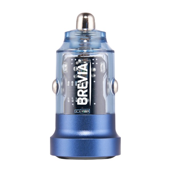 Фото - Автомобільний зарядний пристрій Brevia ePower DualDrive 15W 2xUSB-A, Transparent Blue (46515DUBL)