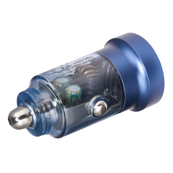 Фото - Автомобільний зарядний пристрій Brevia ePower DualDrive 15W 2xUSB-A, Transparent Blue (46515DUBL)