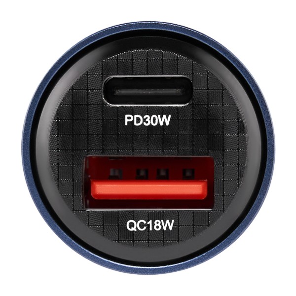 Фото - Автомобильное зарядное устройство Brevia ePower DualCharge 30W 1xUSB-C+1xUSB-A, Transparent Blue (46530CABL)