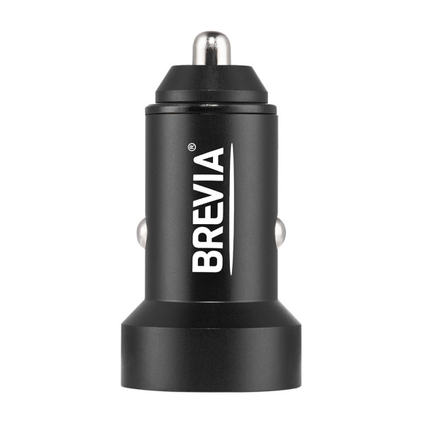 Фото - Автомобільний зарядний пристрій Brevia ePower DualMetal Display 48W 1xUSB-C+1xUSB-A, metal, Black (46648CADB)