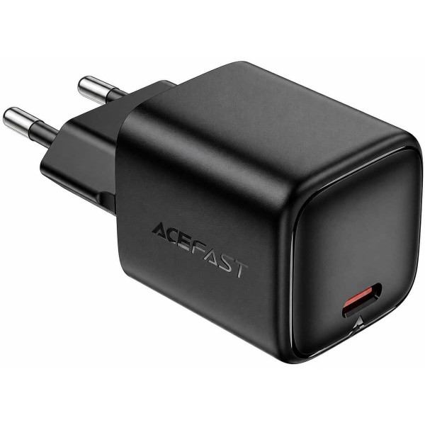 Фото - Сетевое зарядное устройство AceFast A136 PD40W mini GaN USB-C fast charger Black  (6974316286233)
