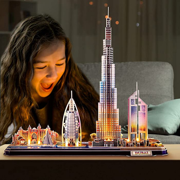 Фото - 3D пазли Cubic Fun City line Дубай із LED-підсвічуванням (L523h)